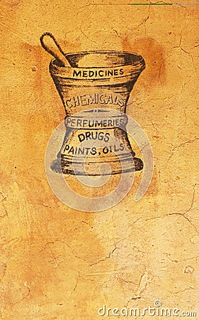 Vintage Apothecary Sign Stock Photo