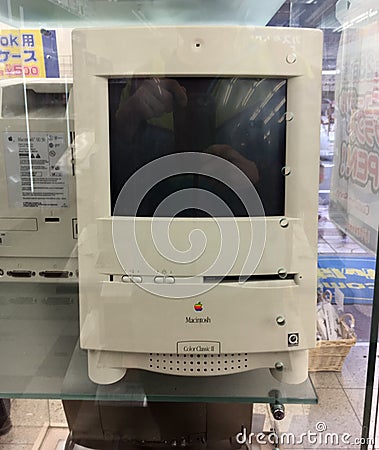 vintage Apple computer on sale in store, Tokyo, Japan. 23 Oct 2015 Editorial Stock Photo