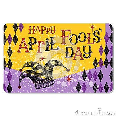 Vintage April Fools Day card Vector Illustration