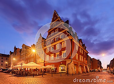 Vintage architecture in Salt Market Square of WrocÅ‚aw Stock Photo