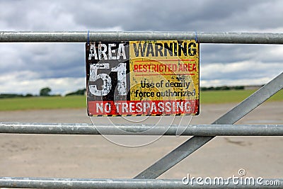 A Vintage Area 51 Sign Stock Photo