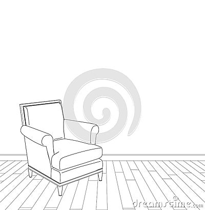 Vintage Armchair Illustration Vector Illustration