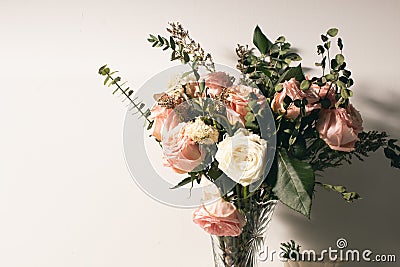 Vintage aromatic rose flower and natural leaf dried freshness Stock Photo