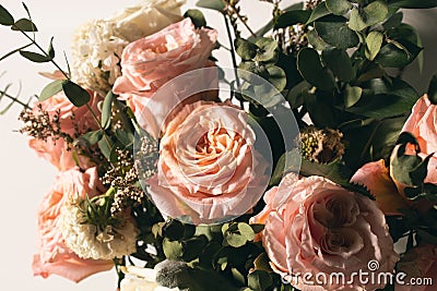 Vintage aromatic rose flower and natural leaf Stock Photo