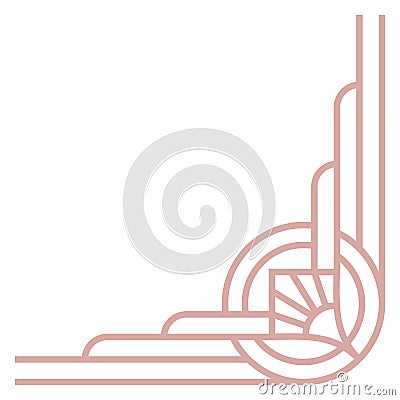 Vintage art deco corner. Luxury line ornament Vector Illustration