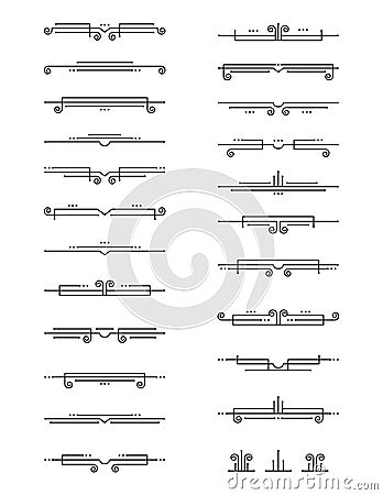 Vintage Art Deco Text Dividers Vector Illustration