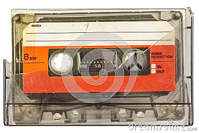 Vintage audio compact cassette isolated on white Stock Photo