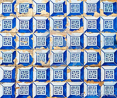 Vintage azulejos, traditional Portuguese tiles Stock Photo