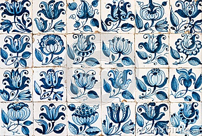 Vintage azulejos, traditional Portuguese tiles Stock Photo
