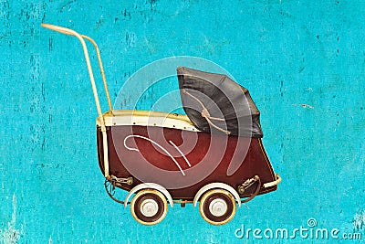 Vintage baby stroller Stock Photo