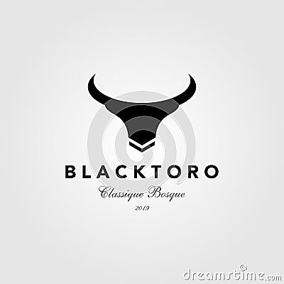 Vintage back toro bull logo vector designs Vector Illustration