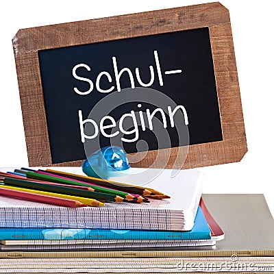 Vintage backboard schul beginn and school supplies Stock Photo