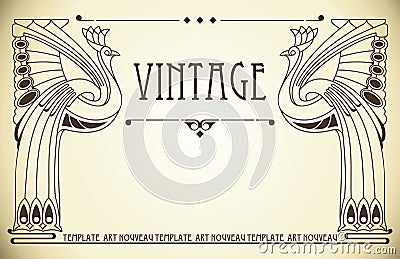 Vintage background in art nouveau Vector Illustration