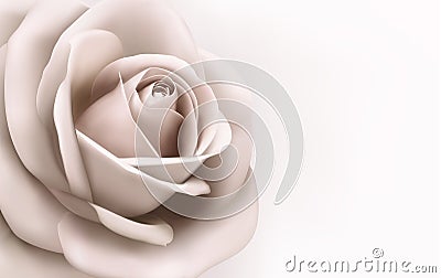 Vintage background with a beautiful pink rose. Vec Vector Illustration