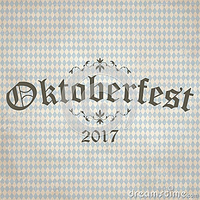 vintage background with checkered pattern for Oktoberfest 2017 Vector Illustration