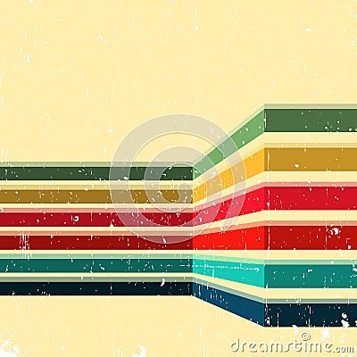 Vintage background with colored stripes Vector Illustration