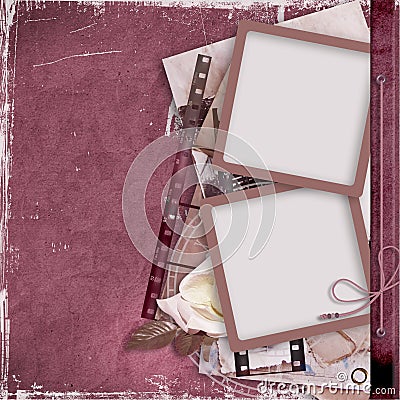 Vintage background with film strip and frame Stock Photo