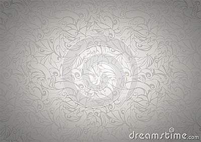 Vintage background with floral elements in Gothic style Vector Illustration
