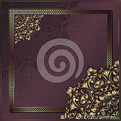 Vintage background mandala card with golden lace ornaments and art deco floral decorative elements Vector Illustration