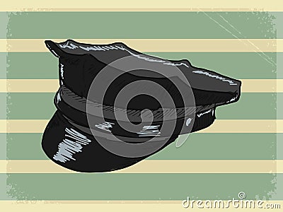 Vintage background with police peaked cap Stock Photo