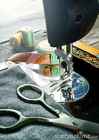 Vintage background sewing. Stock Photo