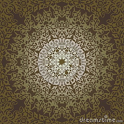 Seamless pattern in mosaic ethnic style Cartoon Illustration