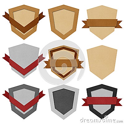 Vintage Badge and Labels recycled paper. Stock Photo