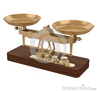 Vintage Balance Scale Isolated Stock Photo