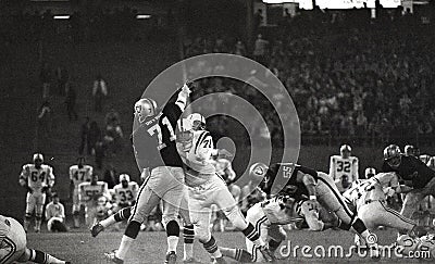 Vintage Baltimore Colts vs. Oakland Raiders NFL Game Editorial Stock Photo