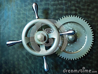 Vintage Bank Vault Safe Industrial Background Stock Photo