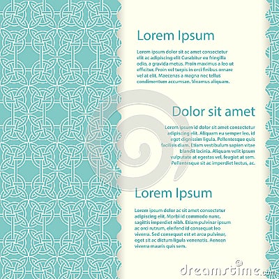 Vintage banner template with vector celtic knots Vector Illustration