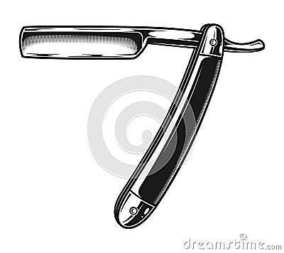 Vintage barber metal razor template Vector Illustration