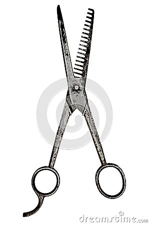 Vintage barber scissors Stock Photo