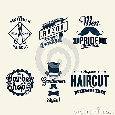 Vintage Barber Shop Vector Illustration