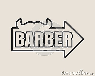 Vintage barber shop emblem or label Vector Illustration