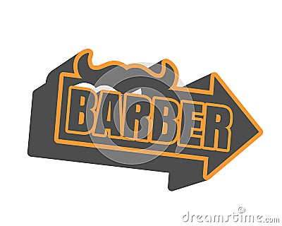 Vintage barber shop emblem or label Vector Illustration