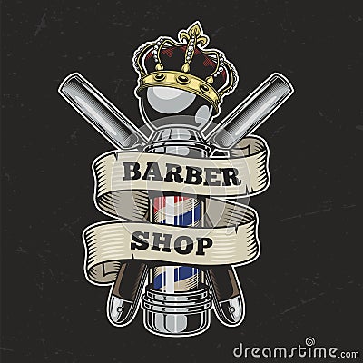 Vintage barbershop colorful logo Vector Illustration