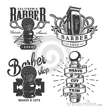 Vintage barbershop prints Vector Illustration