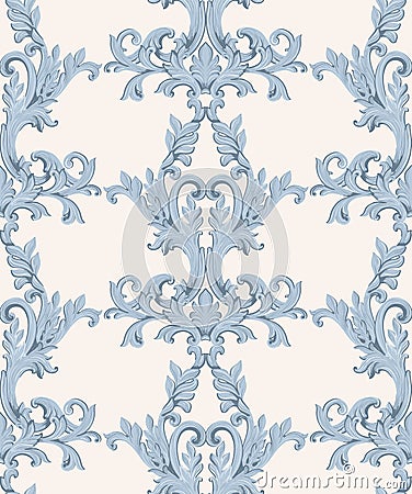 Vintage Baroque damask floral pattern acanthus Imperial style. Vector decor background. Luxury Classic ornament. Royal Vector Illustration