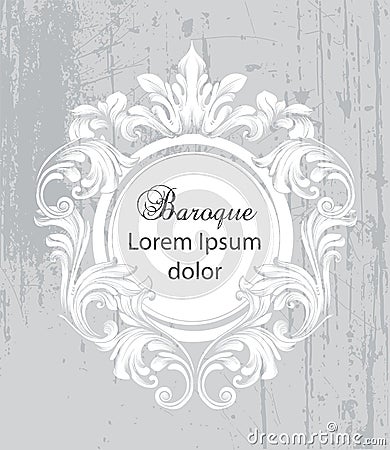 Vintage baroque frame card Vector. Detailed rich ornament illustration graphic line arts Vector Illustration