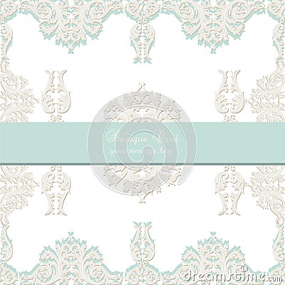 Vintage Baroque Invitation Card Vector Illustration