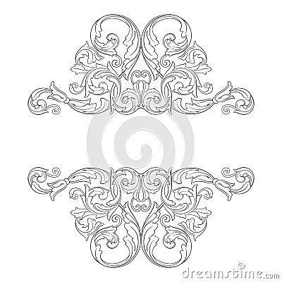 Vintage baroque ornament vector Vector Illustration