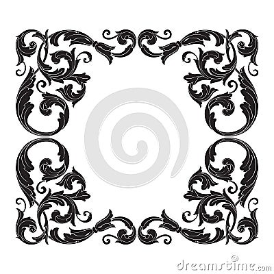 Vintage baroque ornament vector Vector Illustration