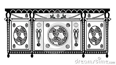 Vintage Baroque Rich Commode table Stock Photo