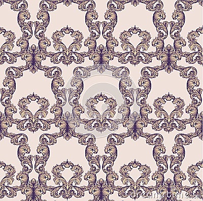 Vintage Baroque rich pattern background Vector illustrations Vector Illustration