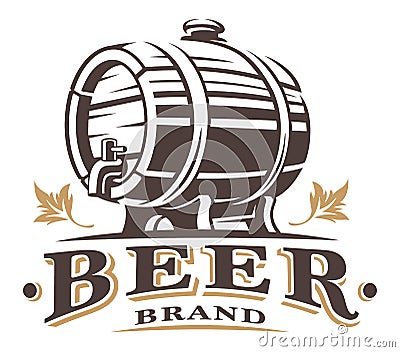 Vintage barrel of beer Vector Illustration