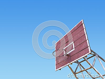 Vintage basketball backboard over blue sky Stock Photo