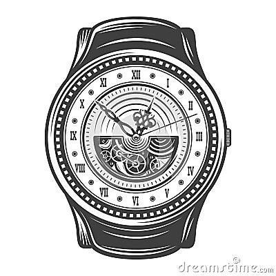 Vintage Beautiful Watches Design Concept Vector Illustration