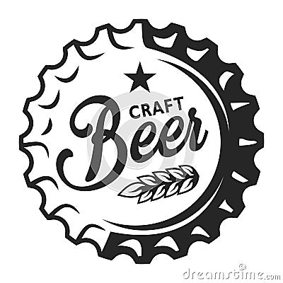 Vintage beer cap logo Vector Illustration