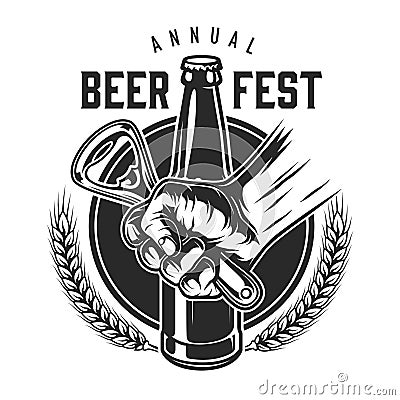 Vintage beer festival logotype Vector Illustration